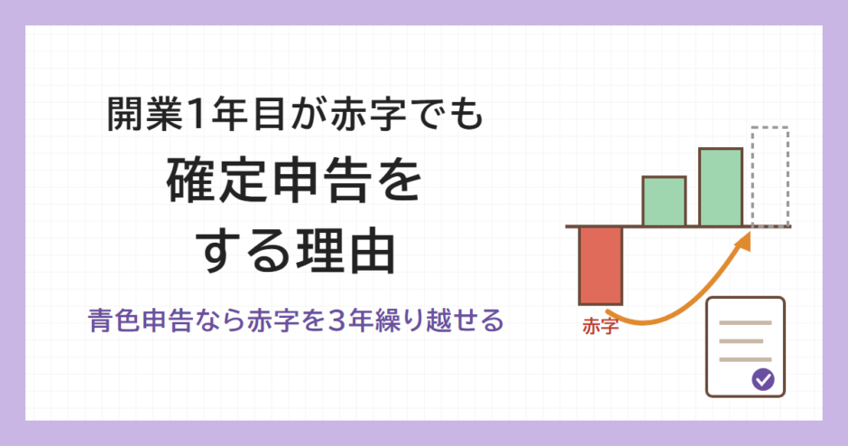 開業1年目が赤字でも確定申告をする理由。青色申告なら赤字を3年繰り越せる
